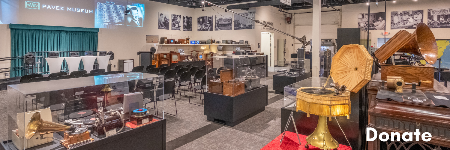 picture of pavek museum interior featuring old tvs and audio equipment